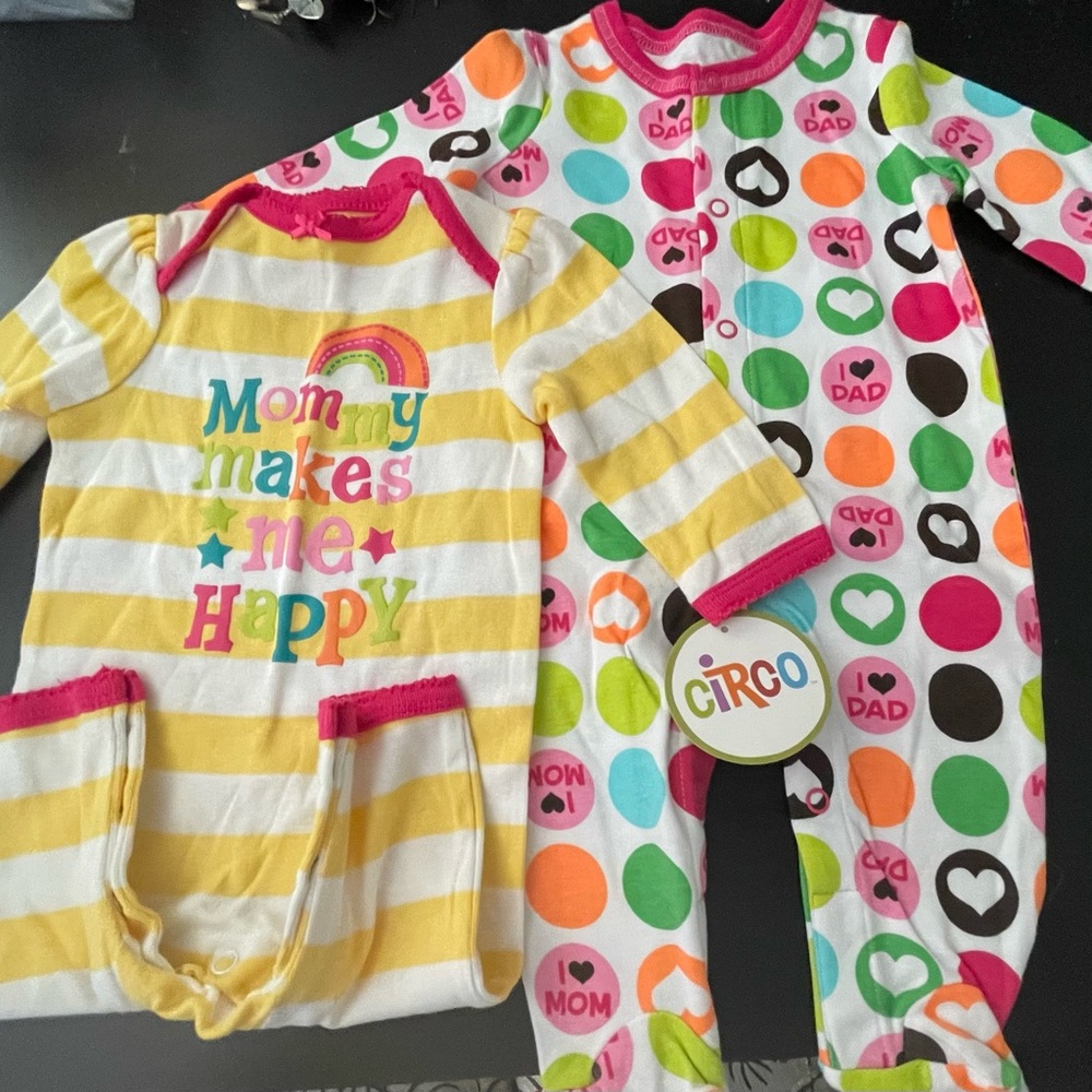 NWT! 2 VTG CIRCO FOR TARGET SLEEPER 1 PIECE BABY GIRL ❤️MOMMY & DADDY SIZE 3M